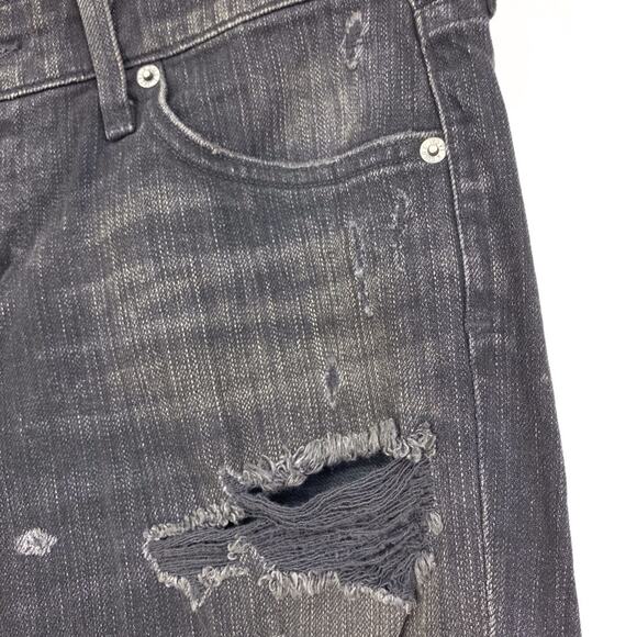 AGOLDE Women's Sz 26 Black Wash Jeans In Liverpool Distressed Low Rise Slim - Picture 4 of 7